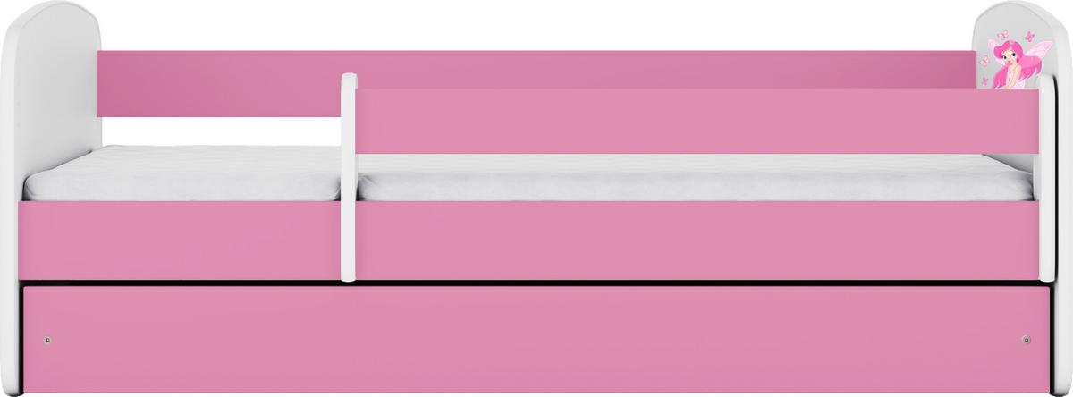KINDERBETT Emily mit Schublade und Matratze, Rosa 80x160 cm - Rosa, Holzwerkstoff (160/80cm) - WFL GROUP