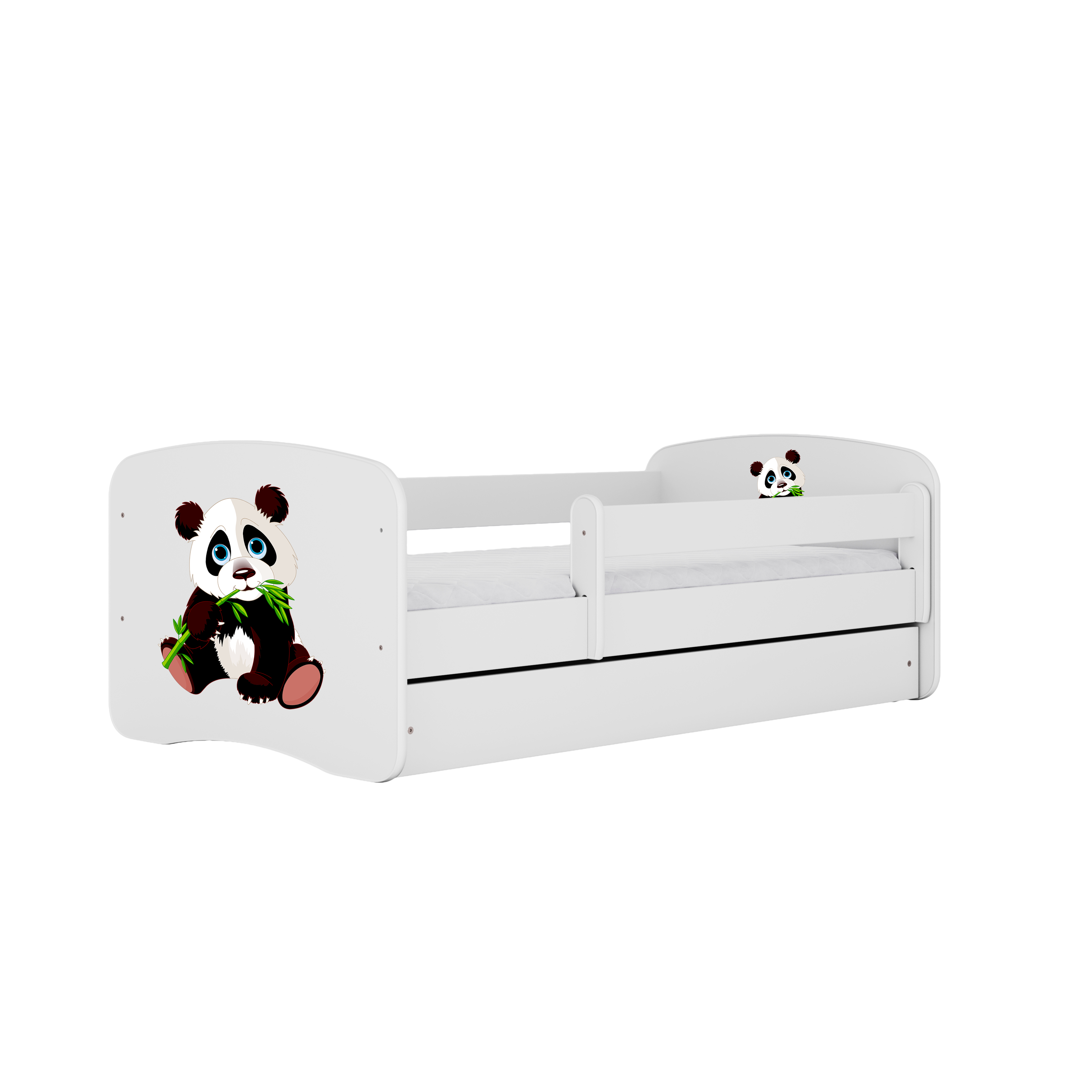 KINDERBETT Panda 2 mit Schublade und Matratze 140/70 - Weiß, Holzwerkstoff (70/140cm) - RAUMHIRSCH FURNITURE