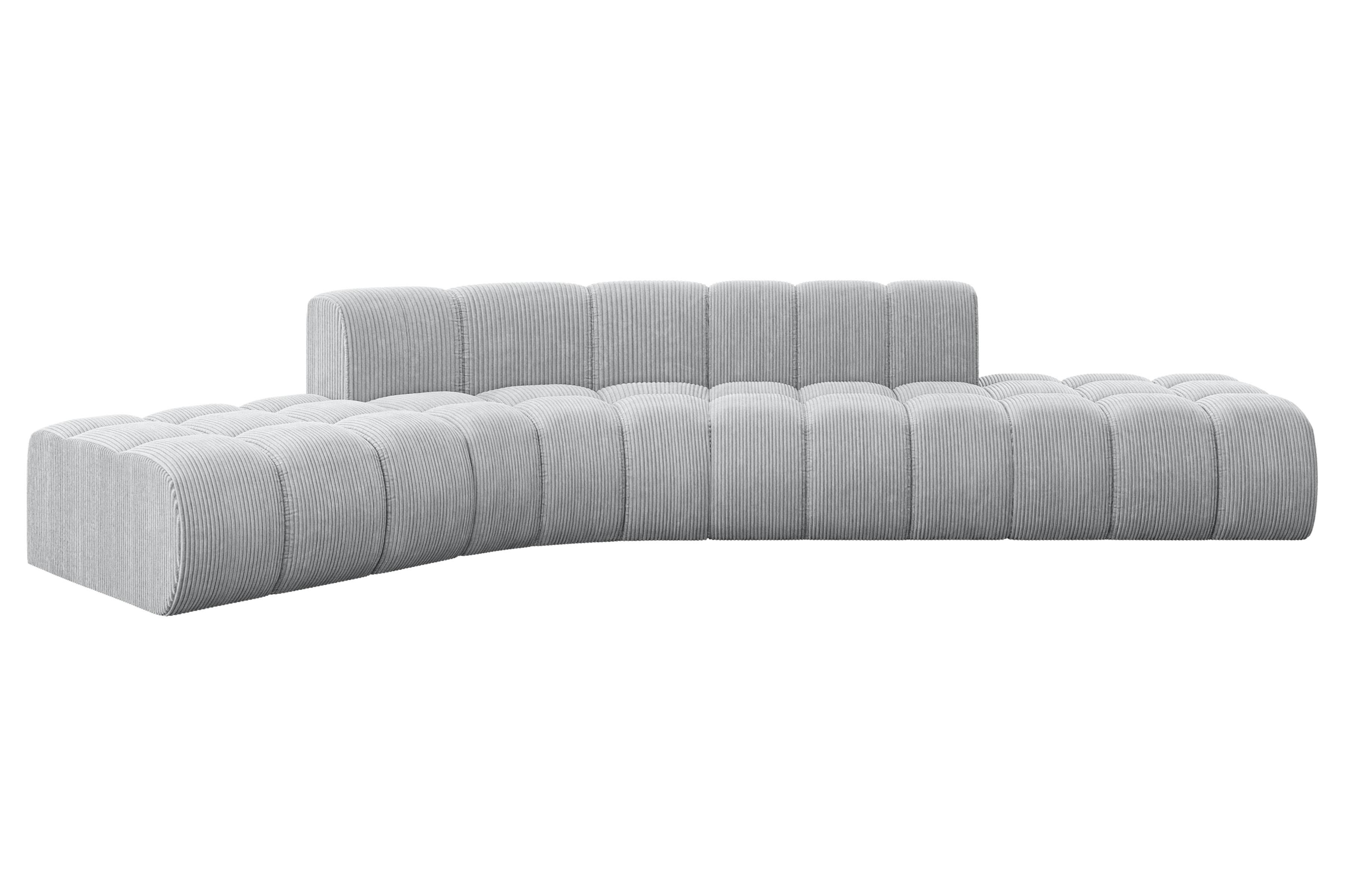 ECKSOFA modulares Sofa Solven-L1 - 380x174x70 cm Grau - Grau, Holzwerkstoff/Textil (380/174cm) - ALTDECOR