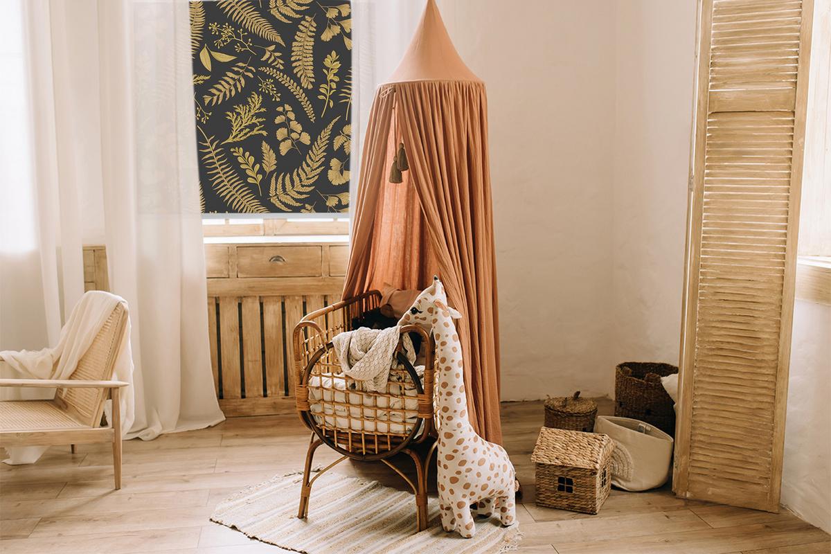 INNENROLLO - Fensterrollo - Rollo - 100x140 cm - Gelbe Farne - Gelb, Kunststoff (100/140/0.5cm) - TULUP