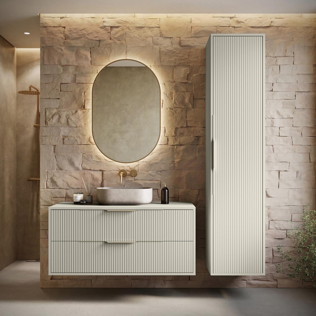 BADMÖBEL-SET Rimini 2 Teile Cashmere - 100 x 46 x 54 cm - Kaschmir, Holz (100/46/46cm) - Badplaats