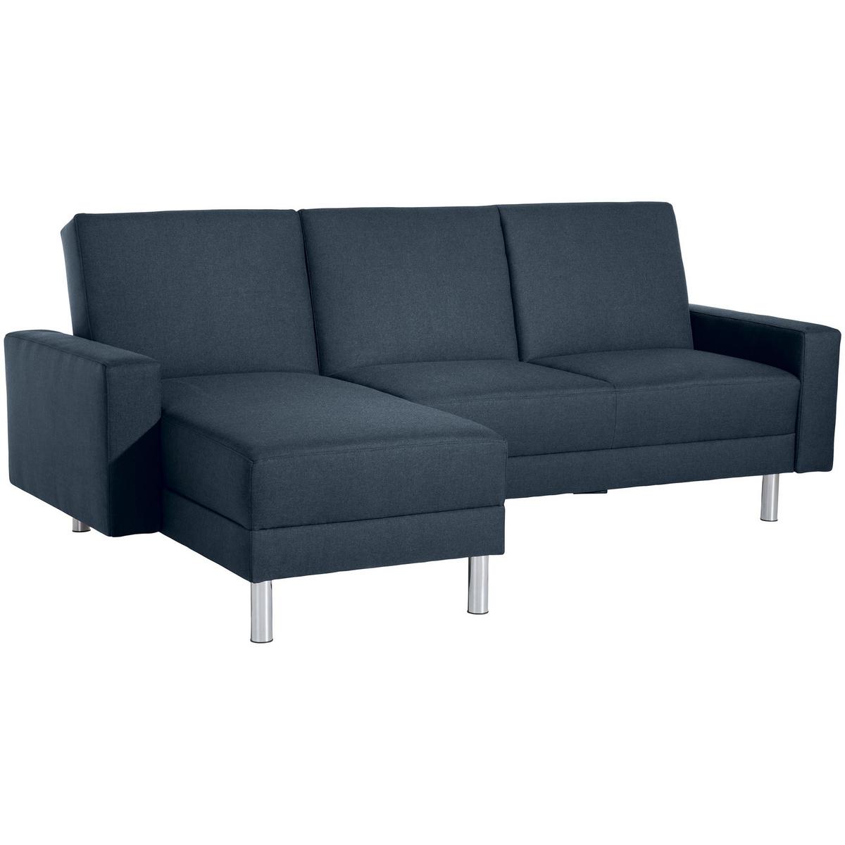 FUNKTIONSSOFA mit Hocker Katryna Flachgewebe blau - Blau, Kunststoff (144/92/230cm) - 58aufmkessel