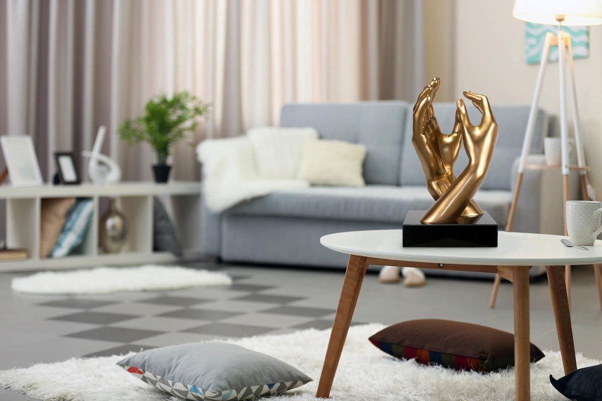 SKULPTUR Gold 21/41 cm - Goldfarben, Stein (4.85/41/21cm) - KUNSTLOFT