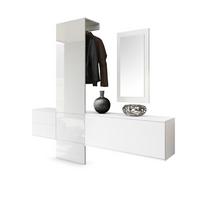 GARDEROBE Carlton Paneel in Weiß Hochglanz - Weiß Hochglanz, Holzwerkstoff (208/193/35cm) - Vladon
