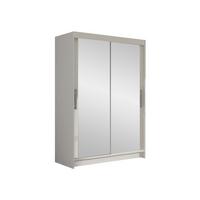 KLEIDERSCHRANK Miami VII - Silberfarben/Weiß, Holzwerkstoff/Kunststoff (120/200/58cm) - MIRJAN24