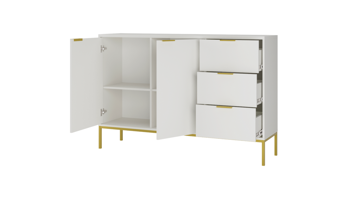 KOMMODE Austin 40/100,4/150 - Goldfarben/Weiß, Holzwerkstoff (40/100/150cm) - RAUMHIRSCH FURNITURE