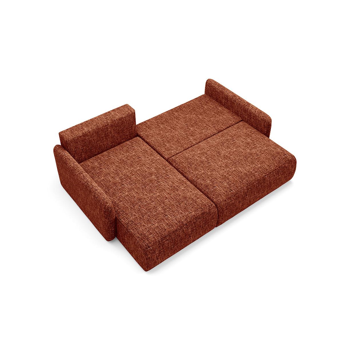 ECKSOFA Lazare 3 Sitzplätze Terracotta - Terracotta, Holz (207/148cm) - Petits-meubles