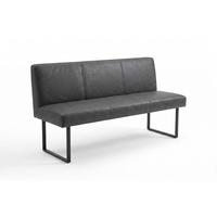 ESSZIMMERBANK ELEEN Anthrazit Leder - Anthrazit, Leder (143/85/69cm) - KAWOLA