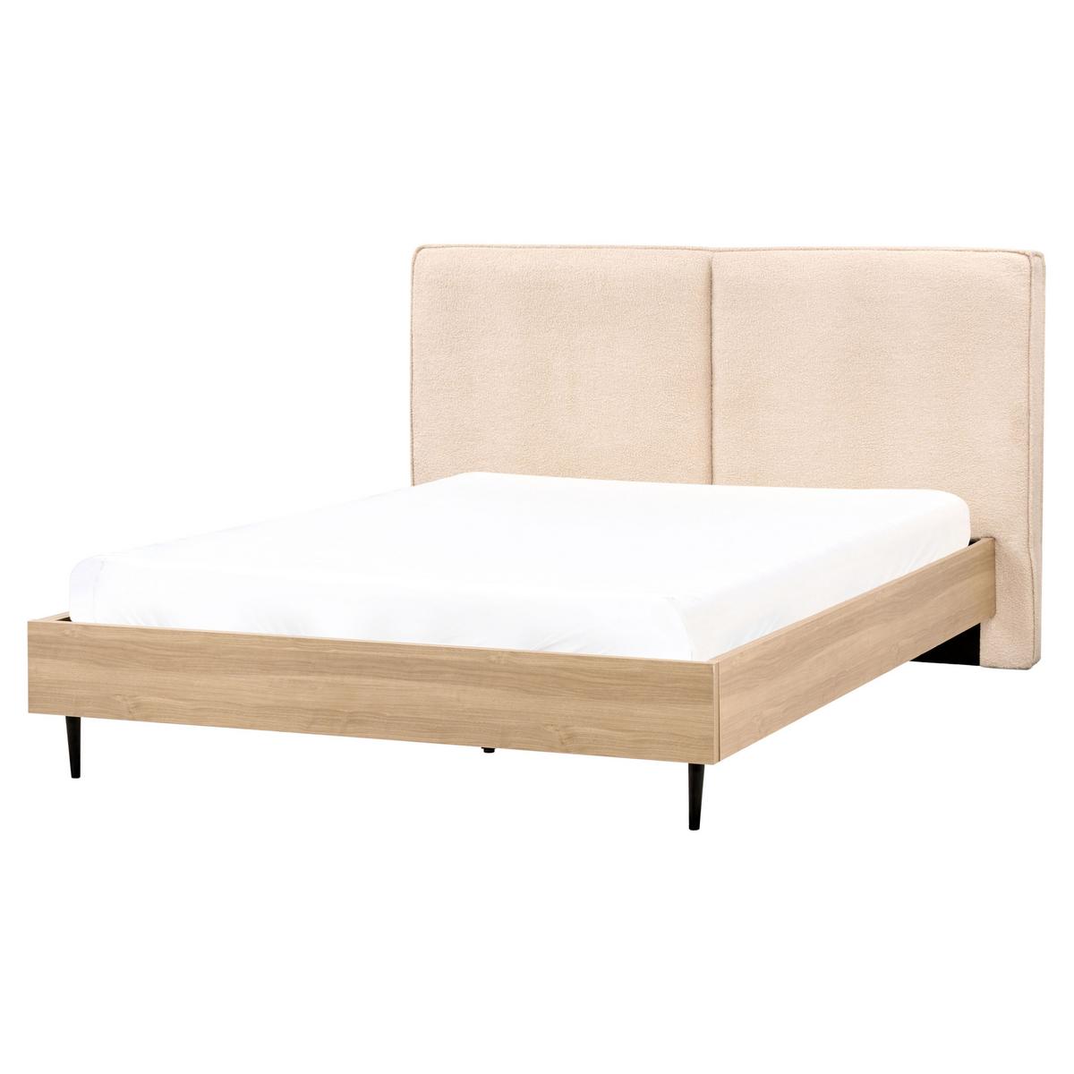 BETT mit Lattenrost 160x200 cm Beige Izernore - Beige, Textil (160/200cm) - Beliani