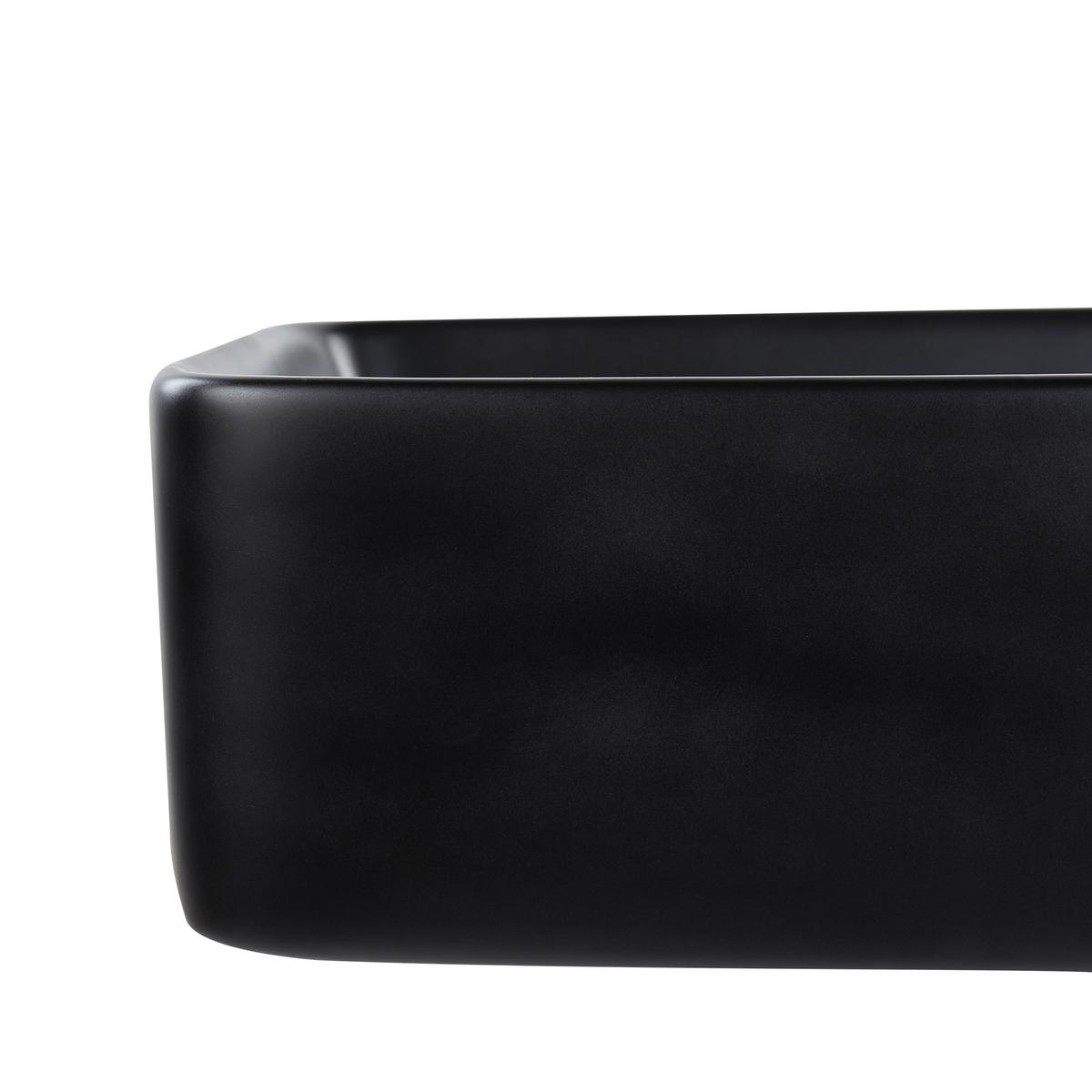 AUFSATZWASCHBECKEN Schwarz 49/38 cm Keramik Travesia - Schwarz, Keramik (49/14/38cm) - Beliani