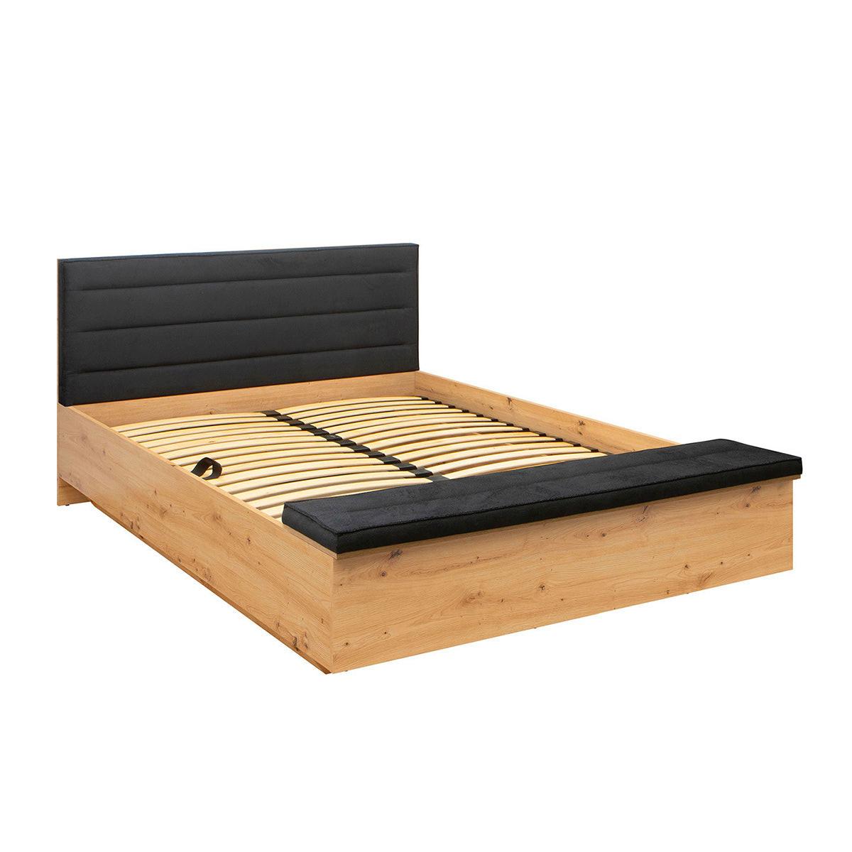 BOXBETT 160/200 Glenn Holz und Schwarz - Schwarz, Holzwerkstoff (160/200cm) - Petits-meubles