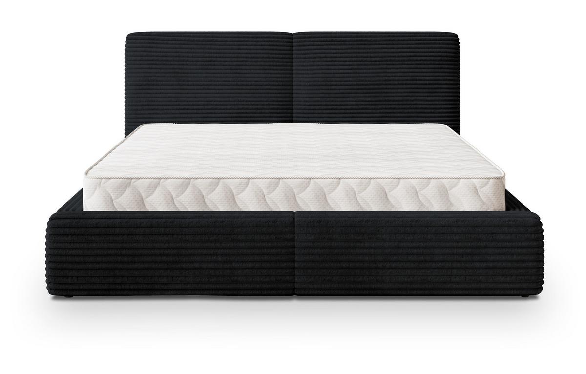 POLSTERBETT FELURO T 120x200 cm mit Bettkästen - Schwarz - Schwarz, Holz/Textil - MASSENO