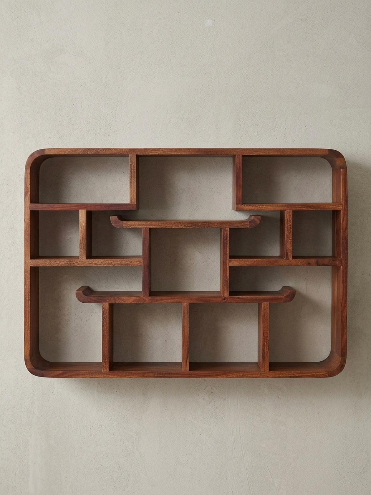 WANDREGAL Massivholz Modern Stil Elegant - Braun, Holz (80/55/12cm) - KADIMA DESIGN