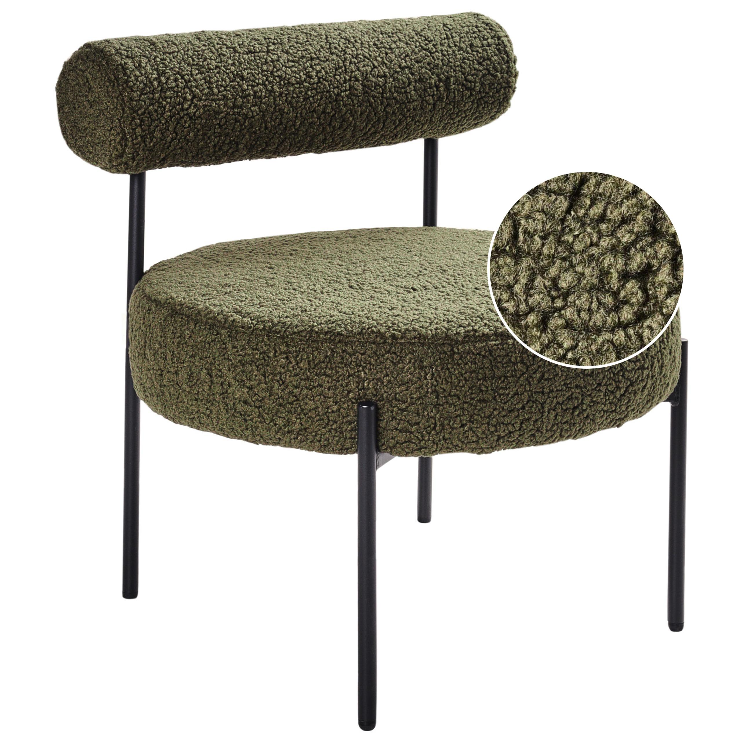SESSEL Grün Alpha - Schwarz/Grün, Textil (60/66/60cm) - Beliani