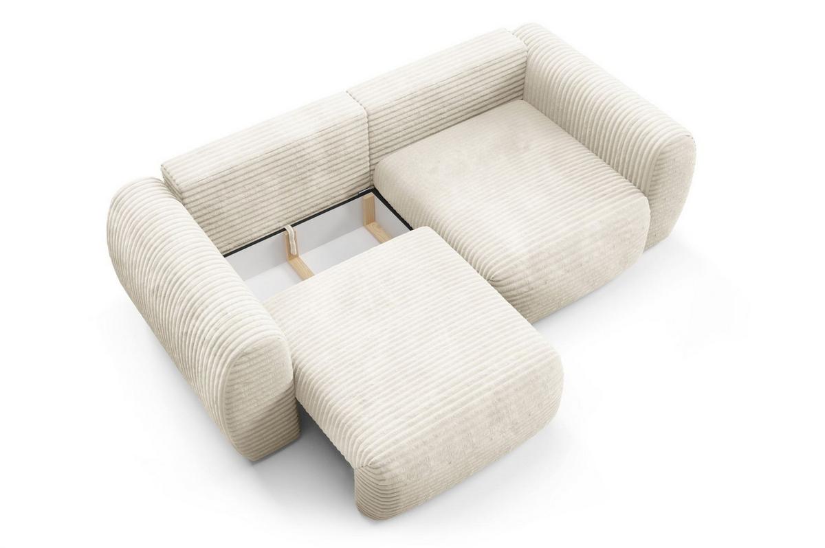 SCHLAFSOFA Simone - Creme, Holzwerkstoff/Textil (266/95/110cm) - Fun Möbel