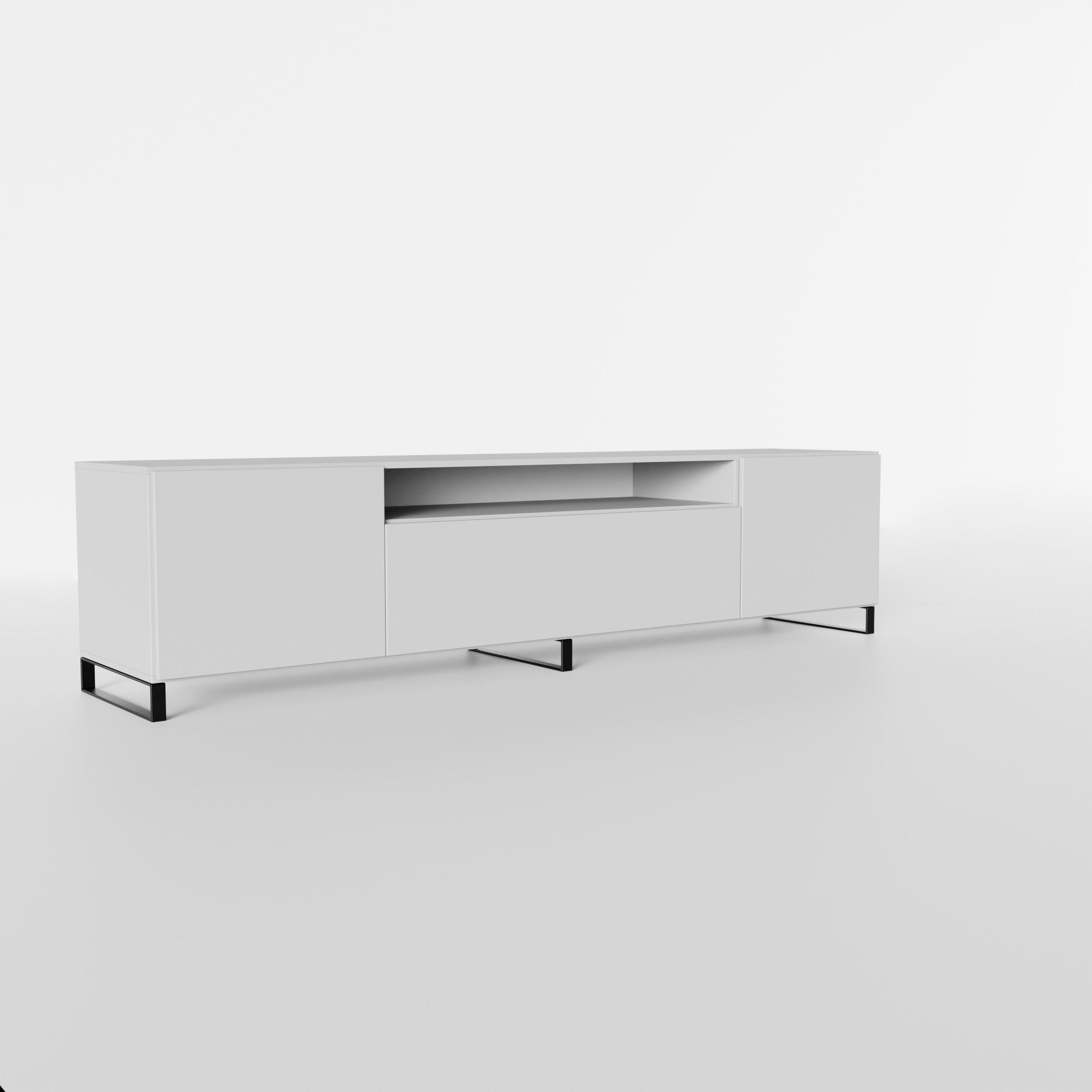 LOWBOARD MIVO 200/41/40 cm, Stand-TV-Schrank Weiß - Weiß, Holzwerkstoff (200/41/40cm) - MASSENO