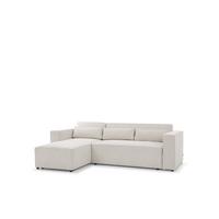 ECKSOFA Schlafsofa Waldo In Stoff Poso - Greige, Holzwerkstoff/Textil (260/173cm) - Fun Möbel