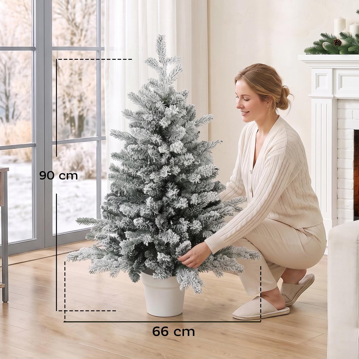 WEIHNACHTSBAUM Kunststoff Stahl Weiß - Weiß, Kunststoff (90cm) - HOMCOM