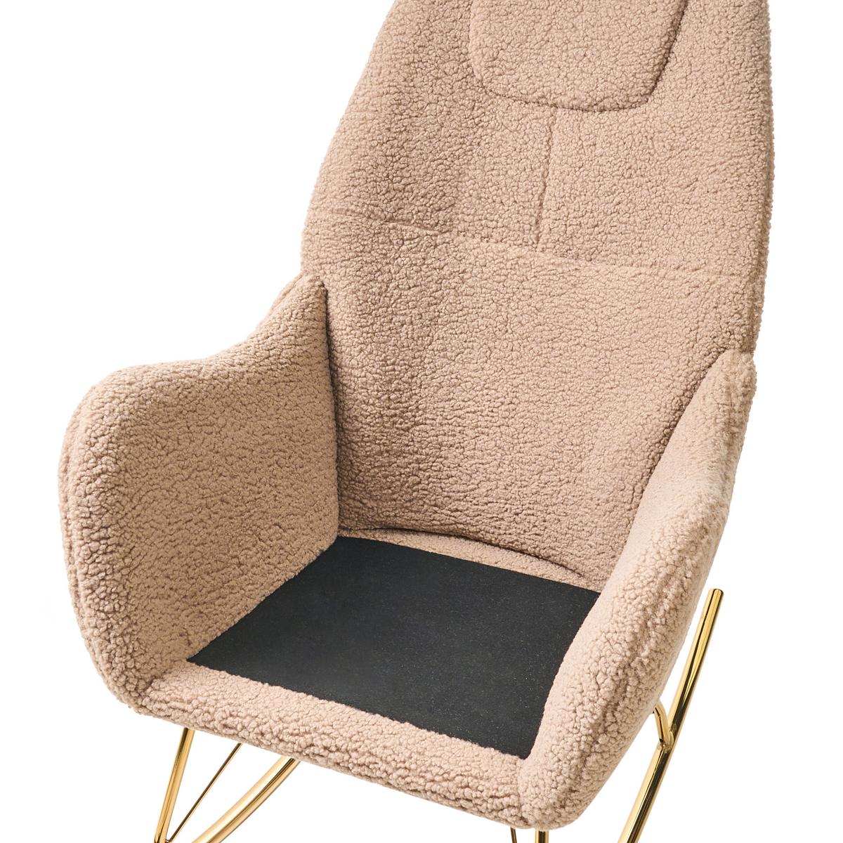 SCHAUKELSESSEL Beige Gulsele - Beige/Goldfarben, Textil (70/105/95cm) - Beliani