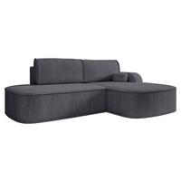ECKSOFA Koro, Seite: Rechts - Dunkelgrau/Schwarz, Holz/Kunststoff (256/177cm) - MIRJAN24