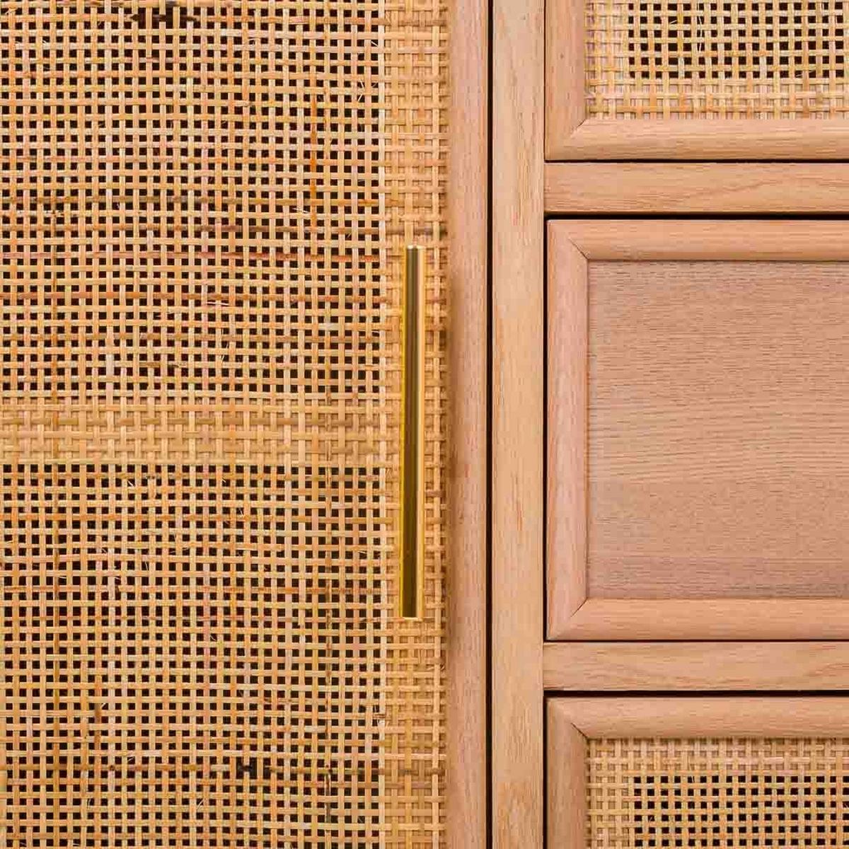 SIDEBOARD aus MDF und Gitter, Braun, 120x41x81 - Braun, Holz (120/40.5/81cm) - Wanderlust