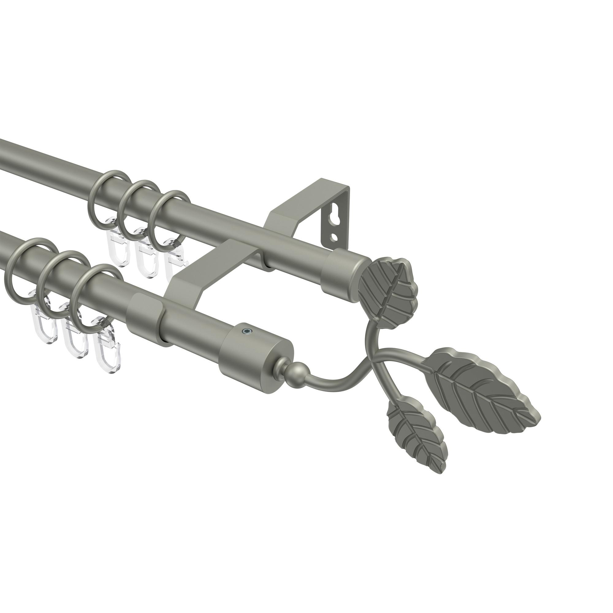 GARDINENSTANGE Olymp Alessia 140 cm, 2-läufig, 16 mm Ø Chrom matt - Chromfarben/Nickelfarben, Metall (140cm) - INTERDECO