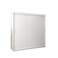 SCHIEBETÜRENSCHRANK TOKYO 200/200/62 2-türig - Silberfarben/Weiß, Holz/Kunststoff (200/200/62cm) - MÖBEL KRYSPOL