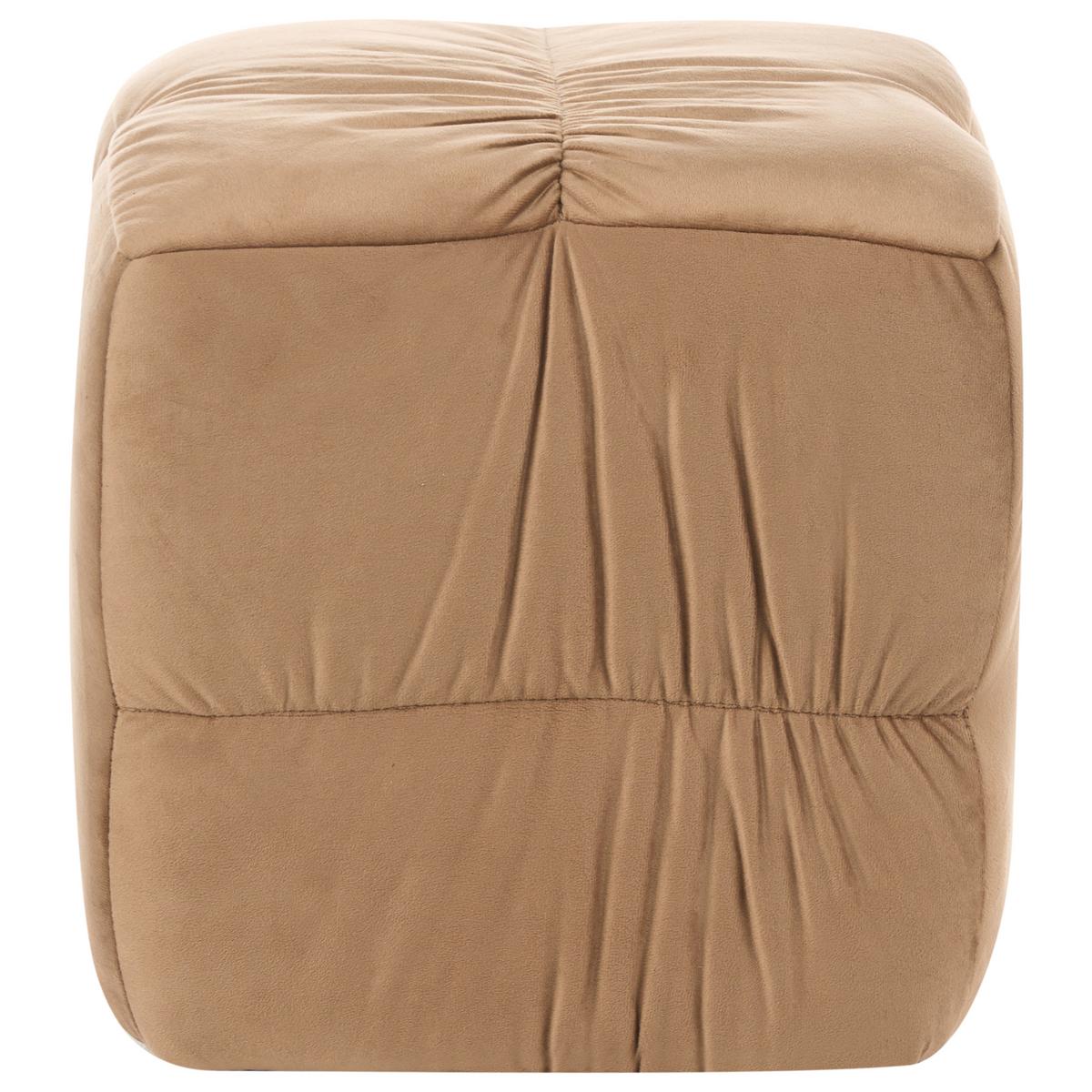 POUF Samtstoff Taupe Turley - Taupe, Textil (57/38/57cm) - Beliani