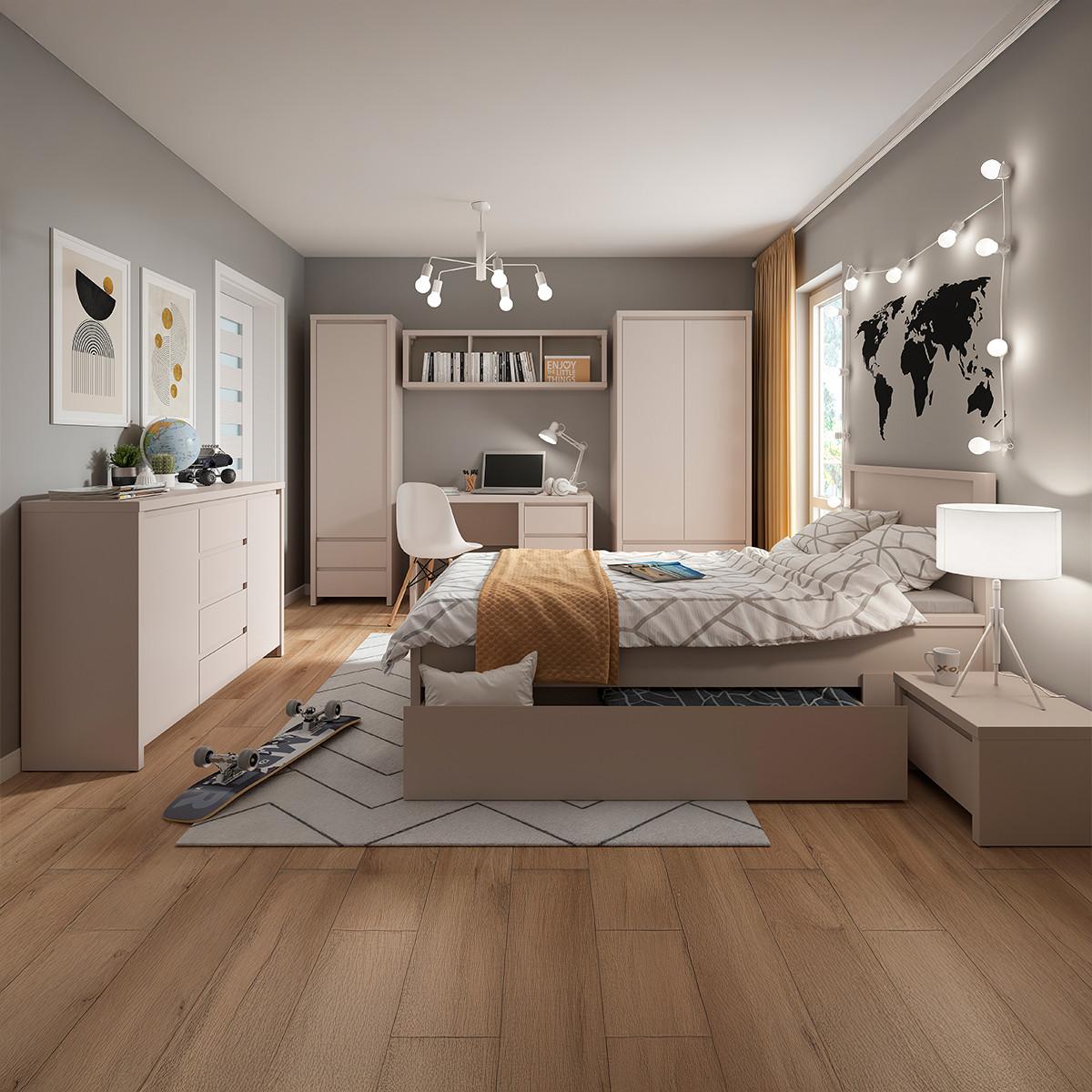 BETT 120/200 Soren Kaschmir - Beige, Holzwerkstoff (120/200cm) - Petits-meubles
