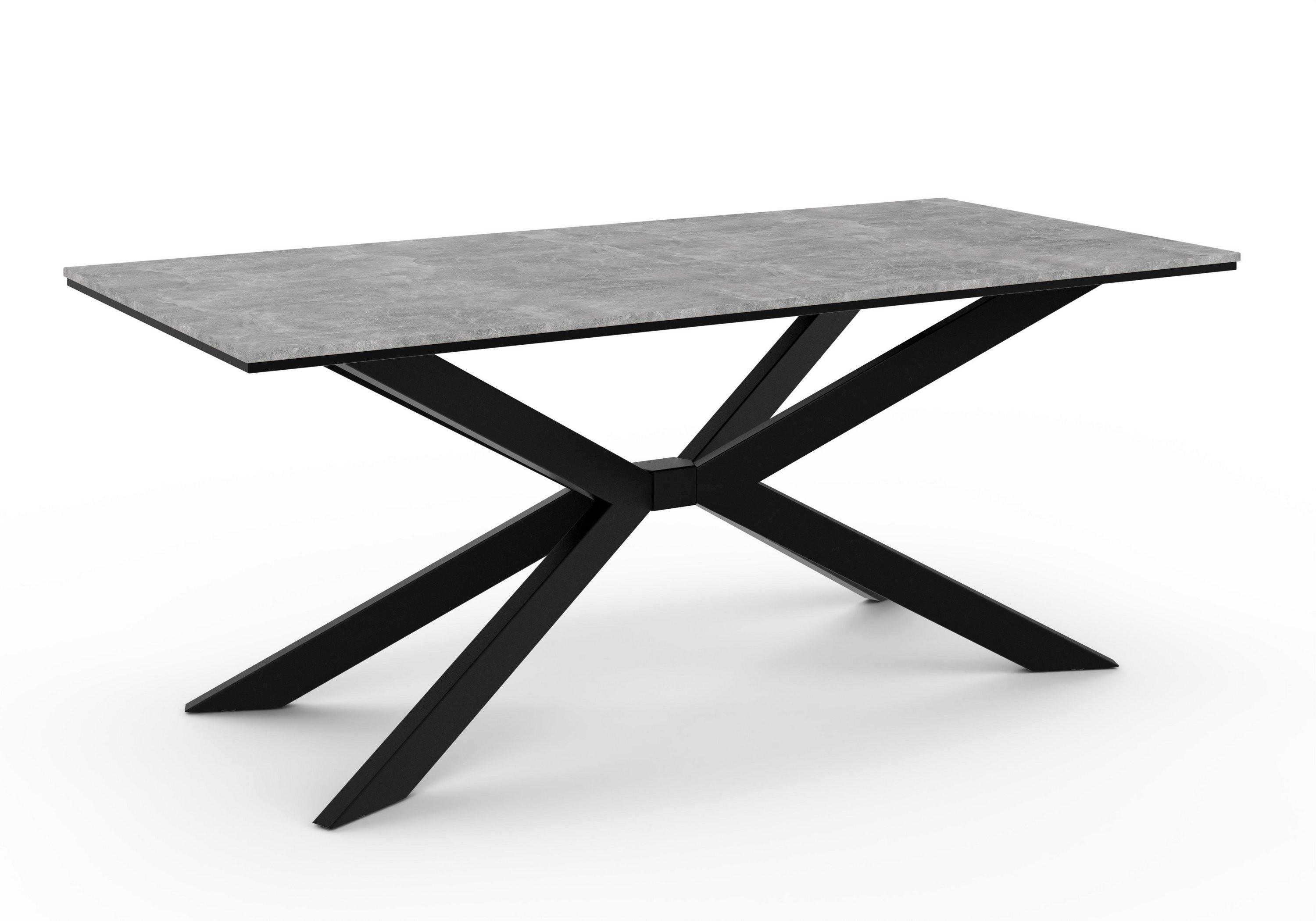 ESSTISCH ALMEA 190 x 90 x 73,5 cm - Schwarz/Grau, Holz (190/90/73.5cm) - MASSENO