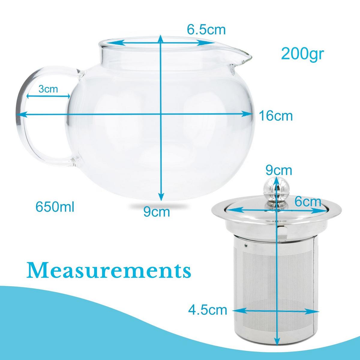 TEEKANNE mit Filter 650ml - Transparent, Glas (0.65L) - Intirilife
