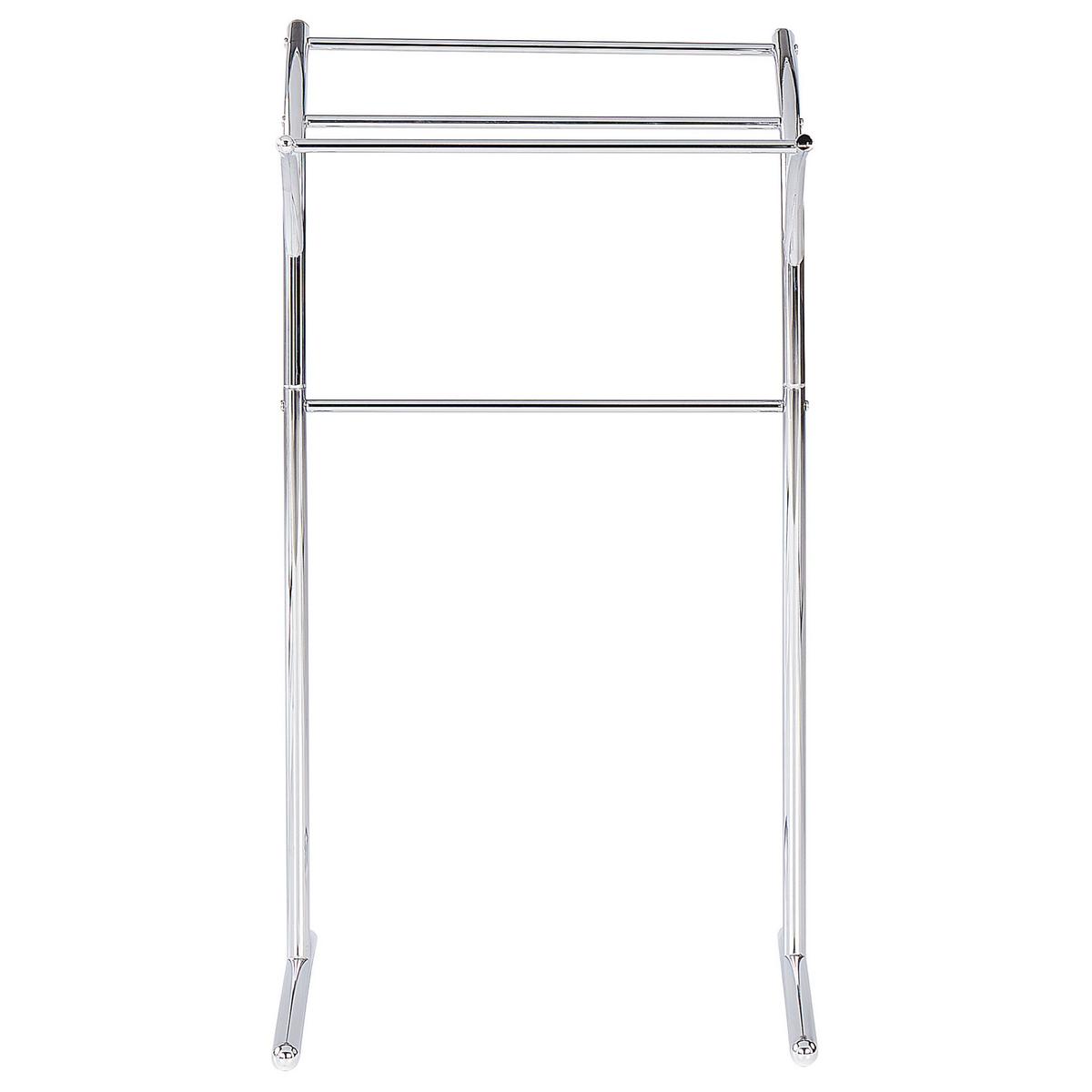 HANDTUCHSTÄNDER Stahl silber 51 x 91 cm Yopal - Silberfarben, Metall (51/91/37cm) - Beliani