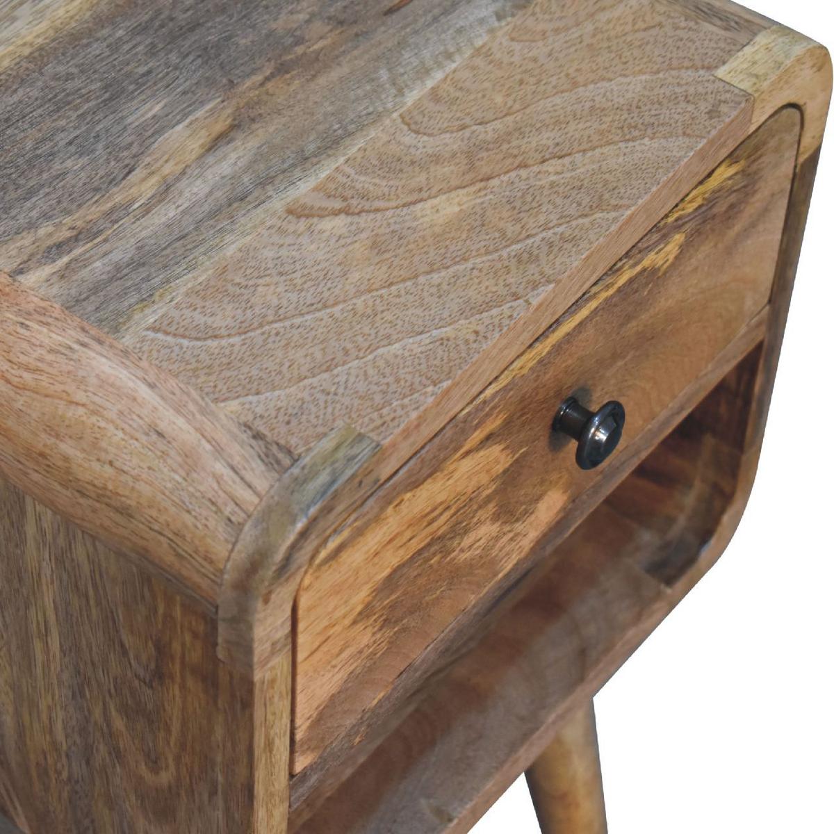 NACHTTISCH mit 1 Schublade, 1 offenes Fach, Beige - Eichefarben/Messingfarben, Holz/Metall (30/55/30cm) - Artisan Furniture