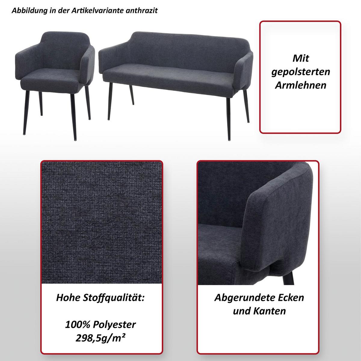 ESSZIMMER-SET Grau 3er-Set - Grau, Textil (133/77/56cm) - MCW