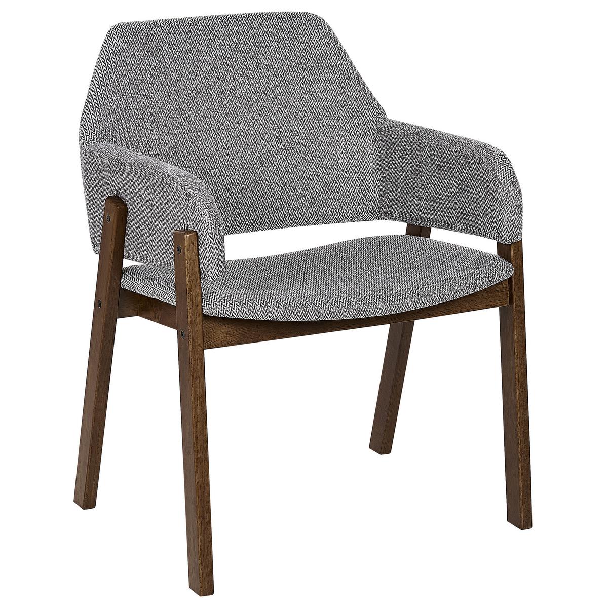 ESSZIMMERSTUHL 2er-Set Polyester Grau Albion - Grau, Holz/Textil (57/80/47cm) - Beliani
