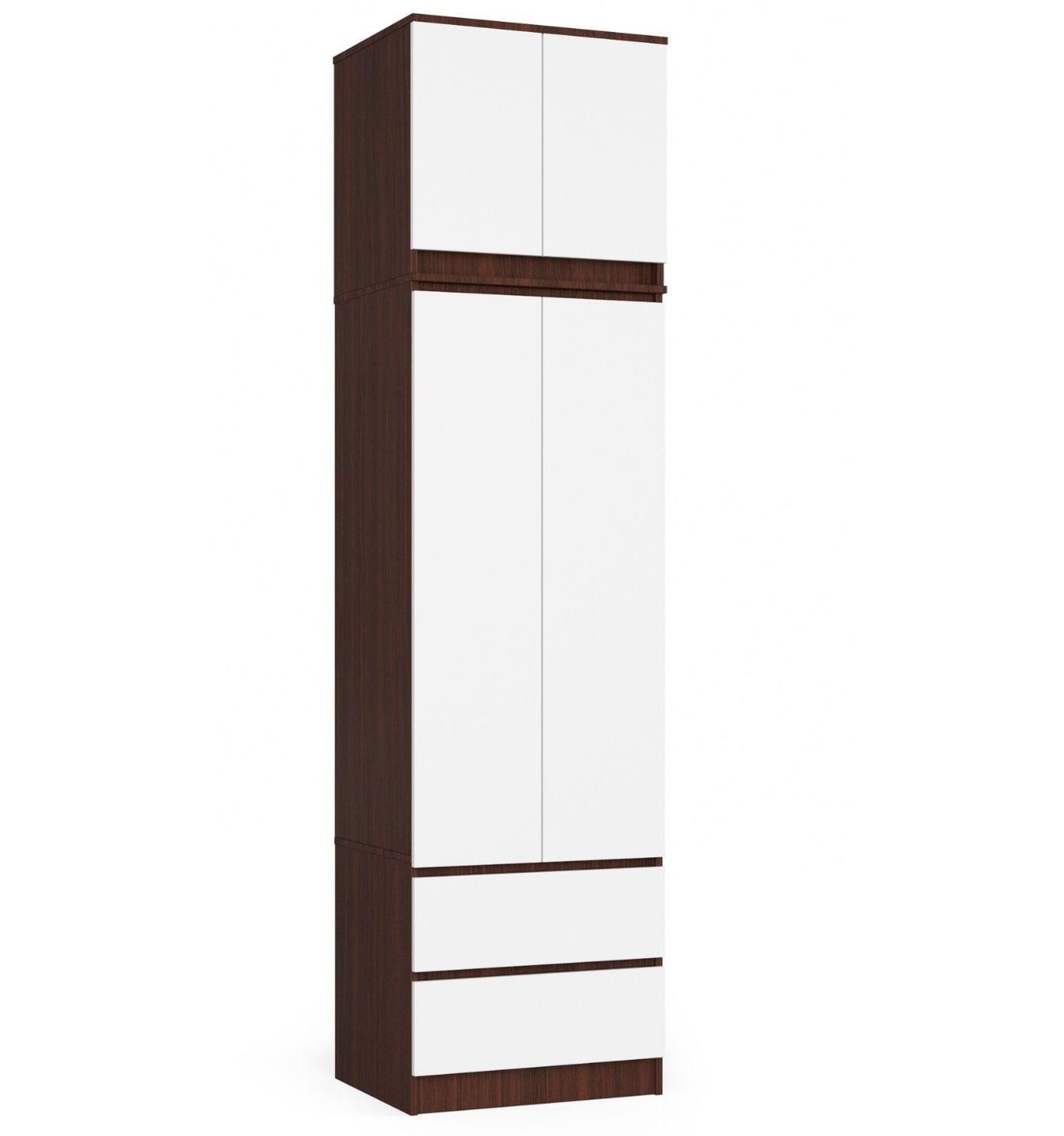 KLEIDERSCHRANK Dunkelbraun, Weiß 234/60/51 - Dunkelbraun/Weiß, Holzwerkstoff (60/234/51cm) - RAUMHIRSCH FURNITURE