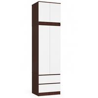 KLEIDERSCHRANK Dunkelbraun, Weiß 234/60/51 - Dunkelbraun/Weiß, Holzwerkstoff (60/234/51cm) - RAUMHIRSCH FURNITURE