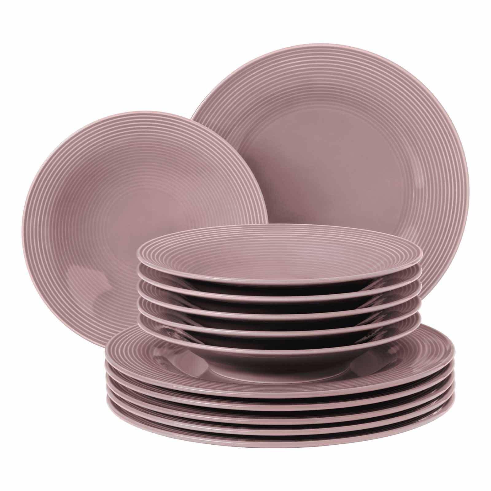 TAFELSERVICE Beat Color Glaze Altrosa 12-tlg. - Rosa, Keramik (32.3/23.5/32.3cm) - Seltmann Weiden