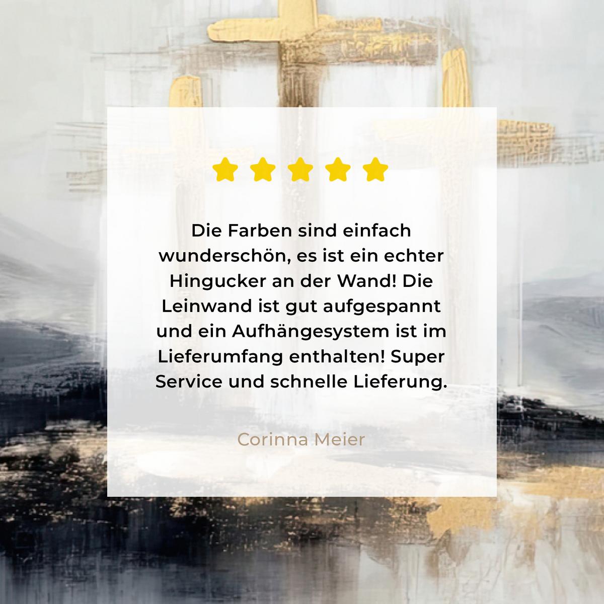 LEINWANDBILD Abstrakt - Malerei - Christentum - Kreuz Groß 140x90 cm - Weiß, Textil (140/90cm) - MuchoWow