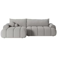 ECKSOFA Dandelino Hellgrau mit Bouclé-Bezug, links - Hellgrau/Schwarz, Kunststoff/Textil (271/172cm) - Selsey