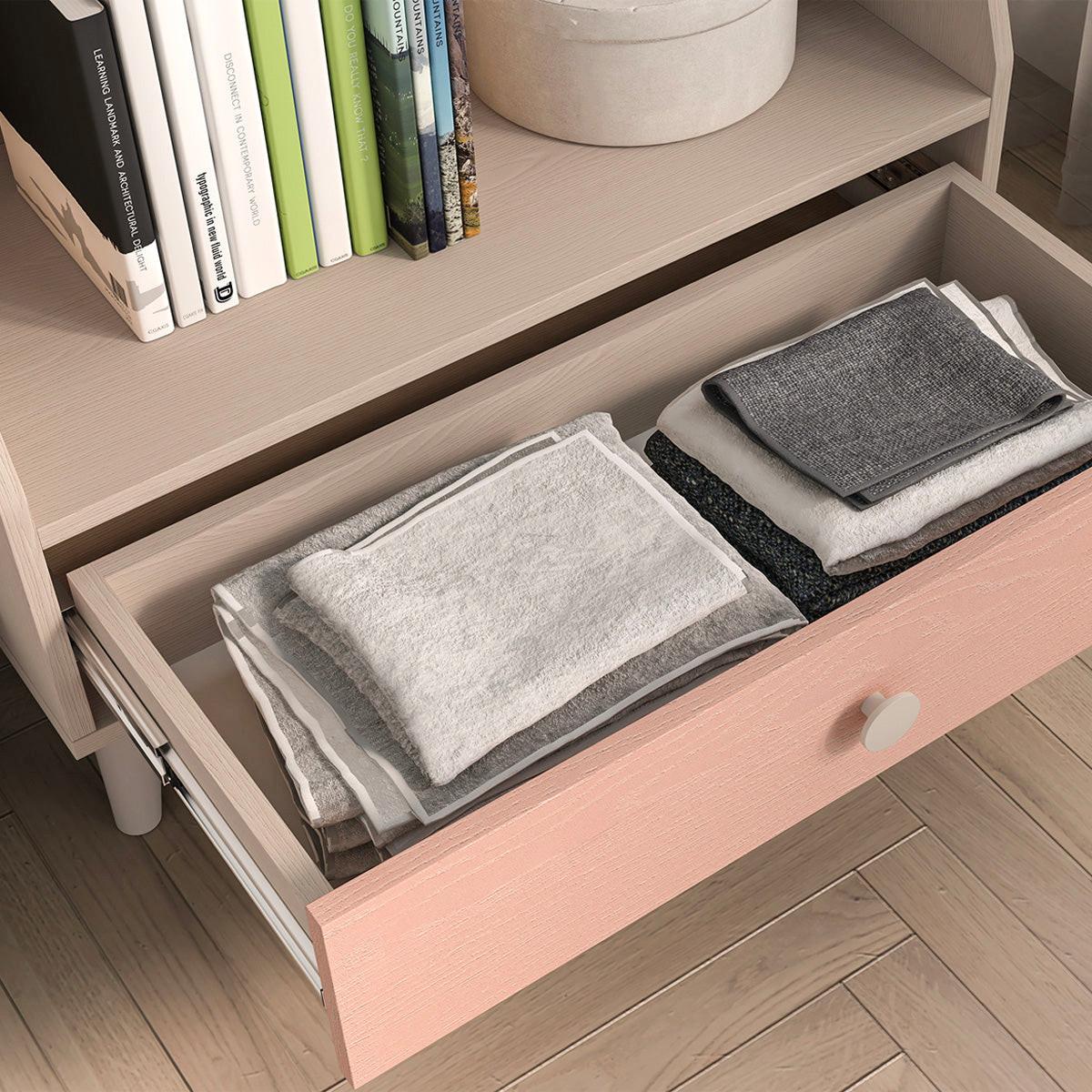 BÜCHERREGAL Alycia Beige - Korallenrosa - Holzeffekt - Beige, Holz (72/90/36cm) - Petits-meubles