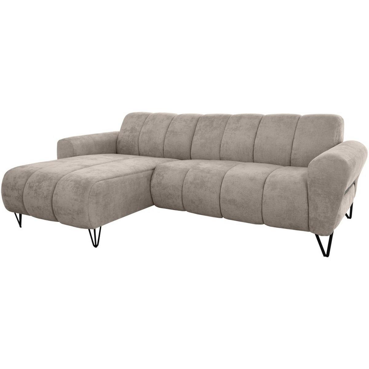 ECKSOFA Volare Mini ohne Schlaffunktion cappuccino links, Storm-Stoff - Schwarz/Cappuccino, Textil/Metall (256/165cm) - Beautysofa