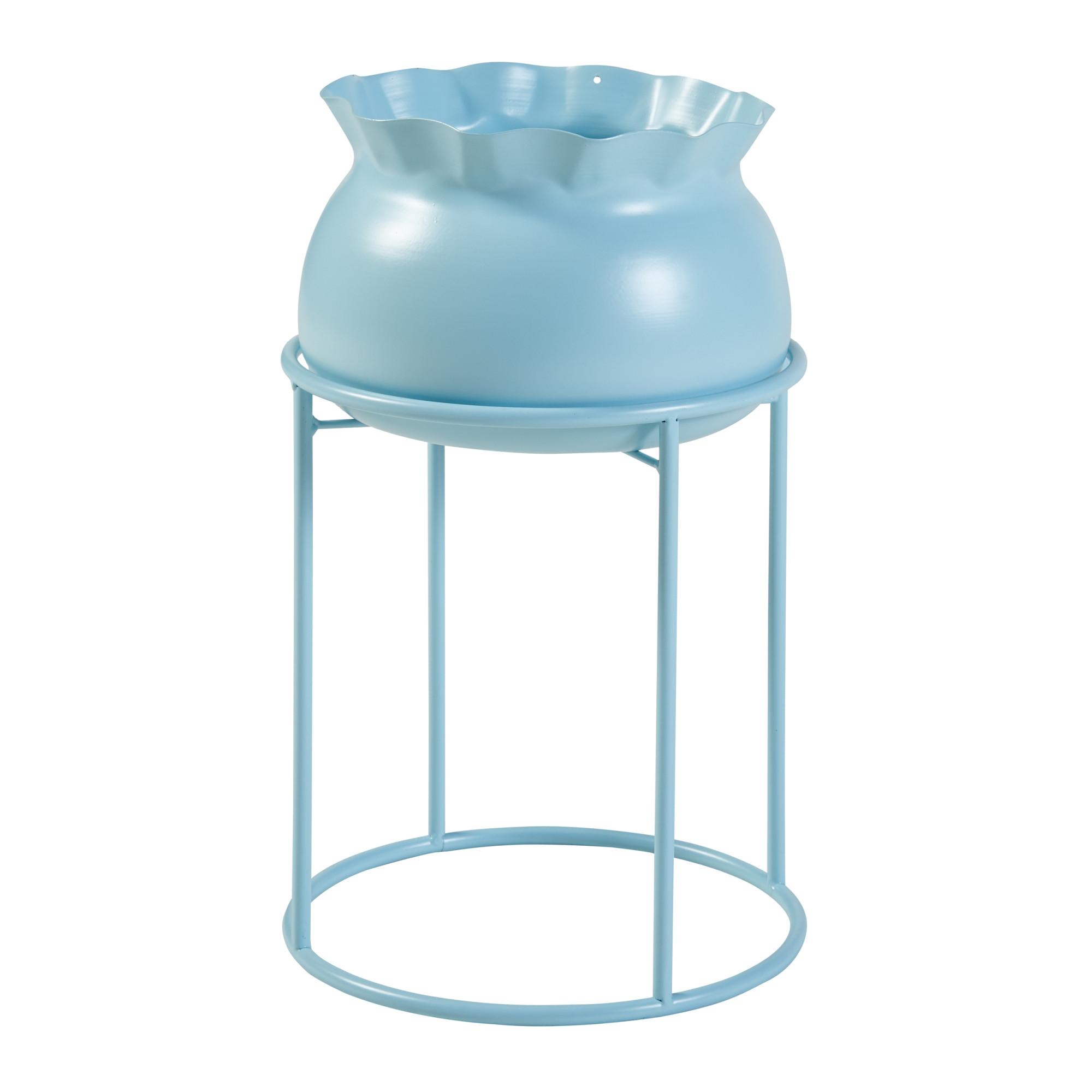 BLUMENSTÄNDER Assen - Hellblau, Metall (23.5/23.5/38cm) - [en.casa]