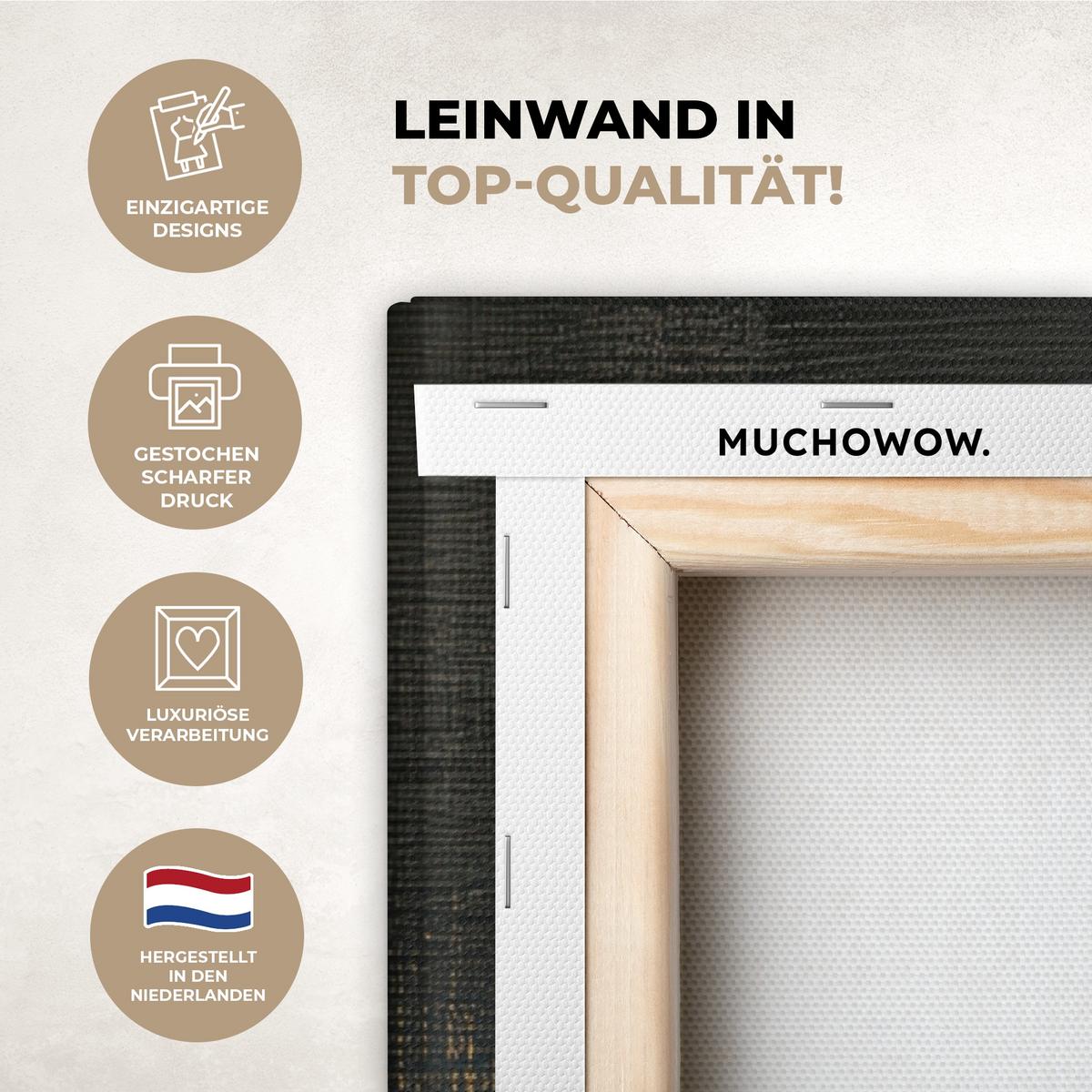 LEINWANDBILD 3er Set Formen - Abstrakt - Gold 120x80 cm - Schwarz, Textil (120/80cm) - MuchoWow