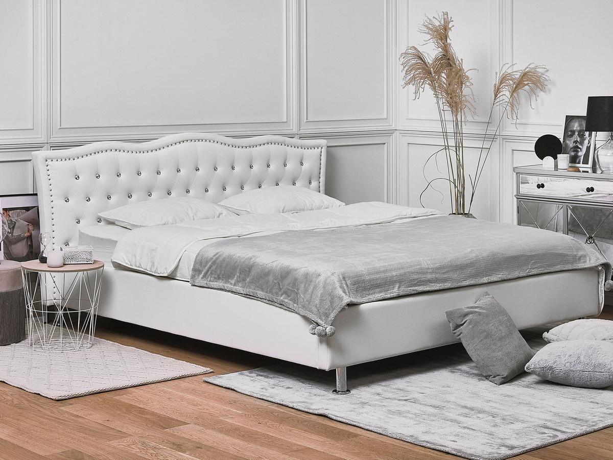 BETT 180/200cm Weiß Metz - Weiß, Textil (180/200cm) - Beliani