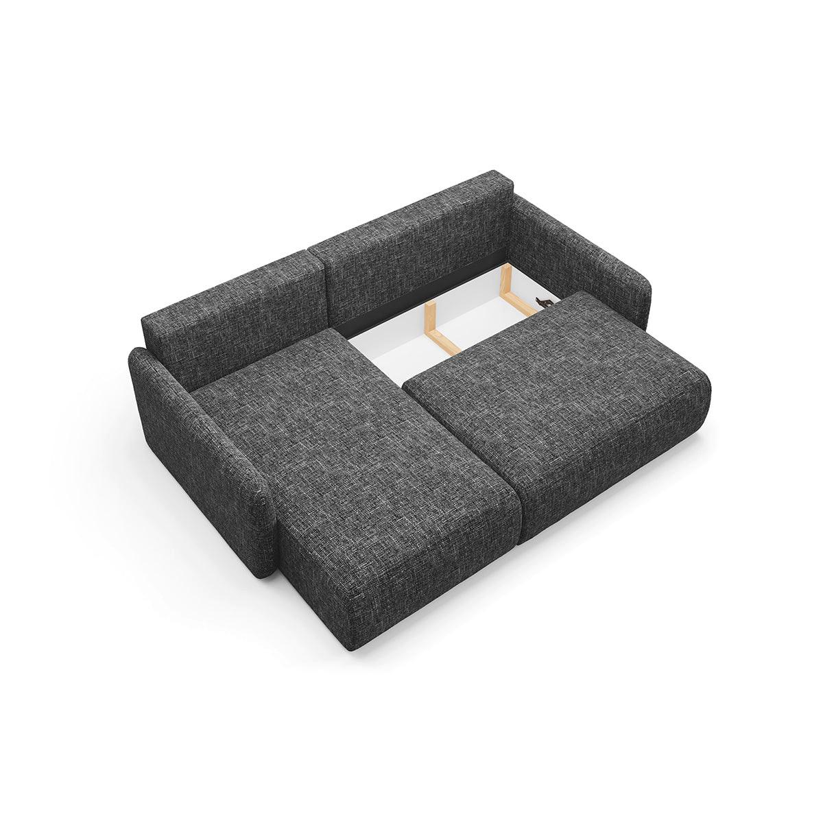ECKSOFA Lazare 3 Sitzplätze Dunkelgrau - Grau, Holz (217/148cm) - Petits-meubles