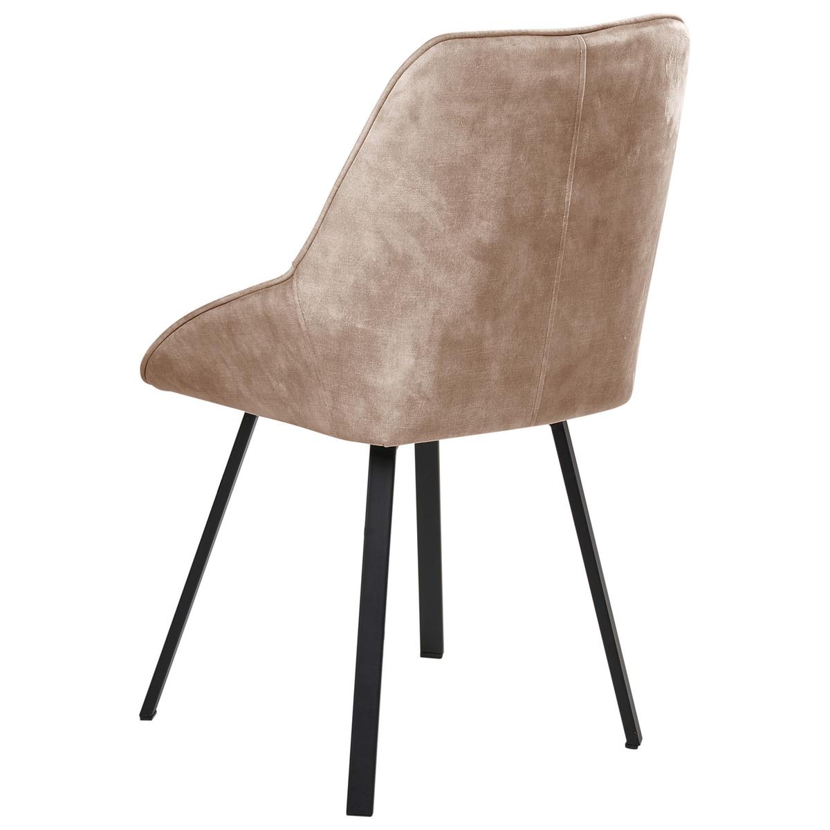 ESSZIMMERSTUHL 2er-Set drehbar Samtstoff Beige Terlton - Beige, Textil (52/89/54cm) - Beliani