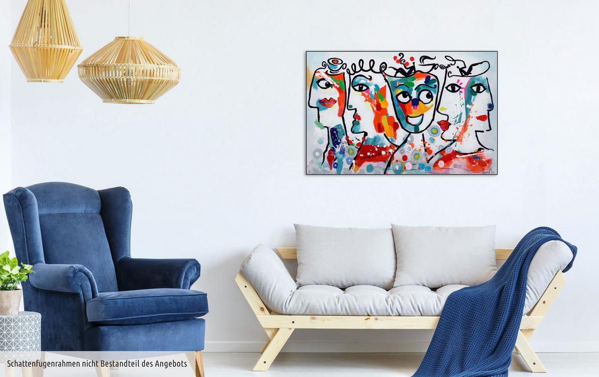 ÖLGEMÄLDE 90/60 cm - Gelb/Silberfarben, Holz/Textil (90/60cm) - KUNSTLOFT