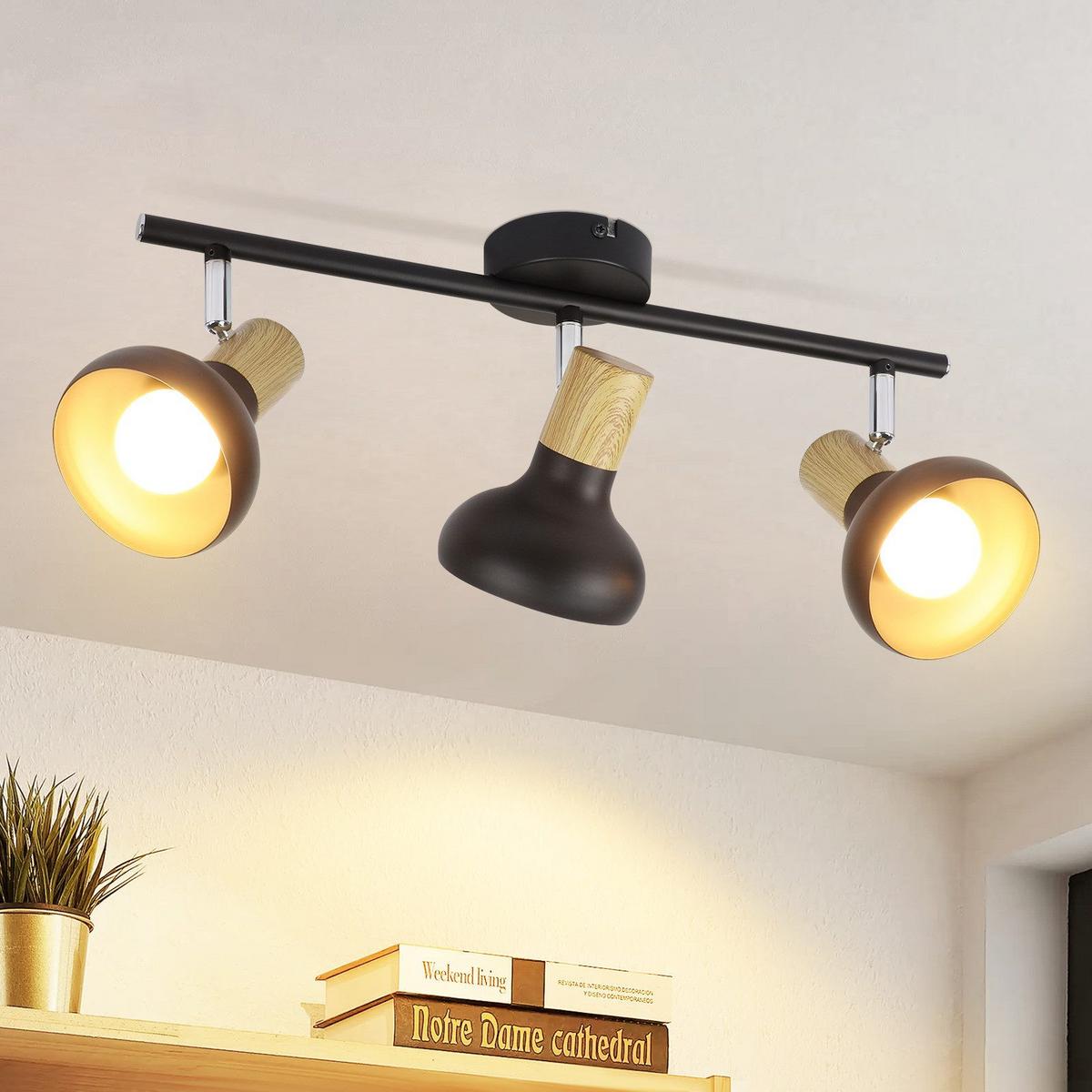 DECKENSTRAHLER Leyva 3-flammig 41.2/11/15.5cm - Schwarz, Metall (41.2/11/15.5cm) - Nettlife
