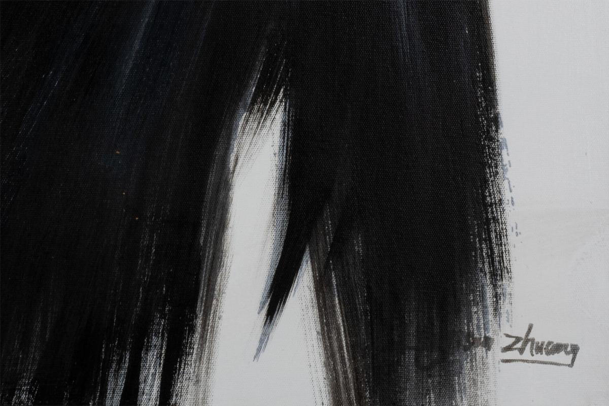 ACRYLBILD HANDGEMALT 60/90 cm - Schwarz, Holz/Textil (60/90cm) - KUNSTLOFT
